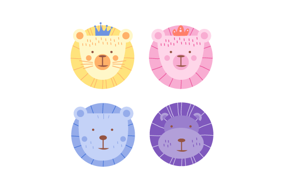 Download Cute Cartoon Animal Lion Family Design - Cartoon animal Collection