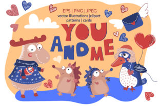 Download Valentine Cartoon Animal Bundle - Cartoon animal Collection