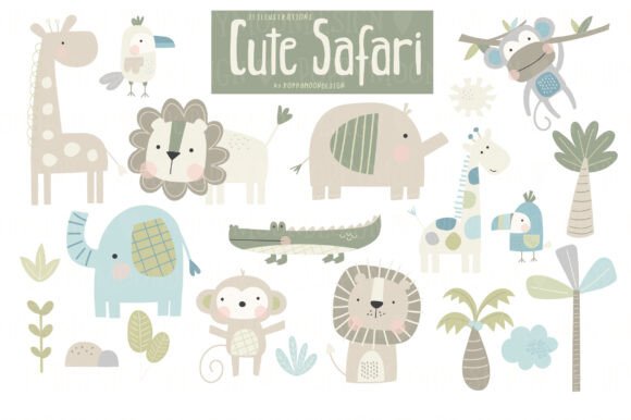 Download Cute Safari Clipart Set - Cute safari clipart Collection