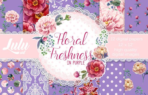Download Floral Freshness in Purple - Freshness Collection