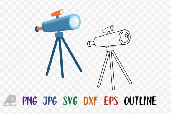 Download Telescope Outline with Color Image - Color image Collection