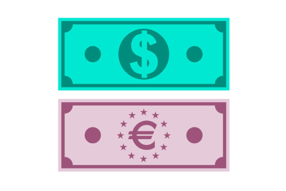 Download Sketchy Color Image of Dollar and Euro Bills - Color image Collection