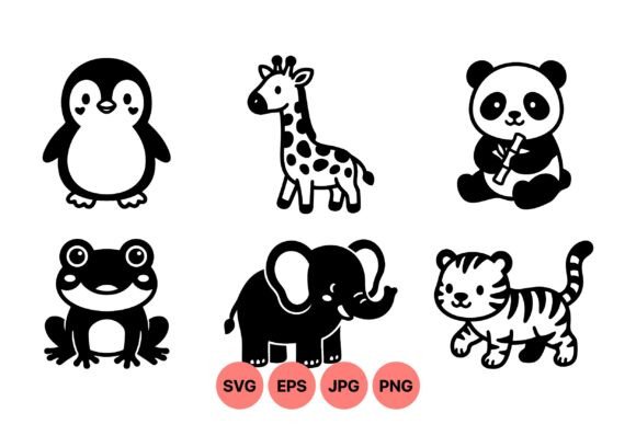 Download Cute Cartoon Animal Svg Set - Cartoon animal Collection