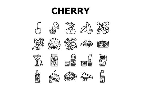 Download Cherry Vitamin Freshness Berry Icons Set - Freshness Collection