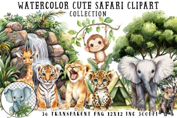 Download Watercolor Cute Safari Clipart - Cute safari clipart Collection